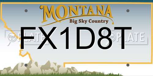 FX1D8T Montana License Plate