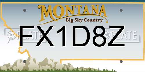 FX1D8Z Montana License Plate