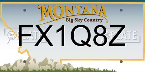 FX1Q8Z Montana License Plate