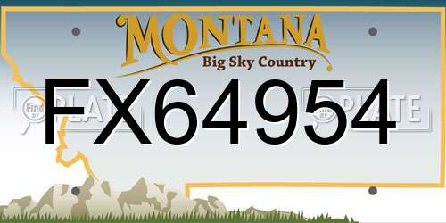 FX64954 Montana License Plate