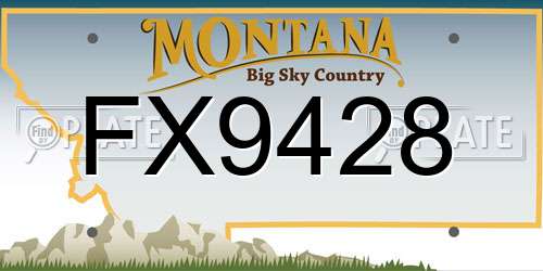 FX9428 Montana License Plate