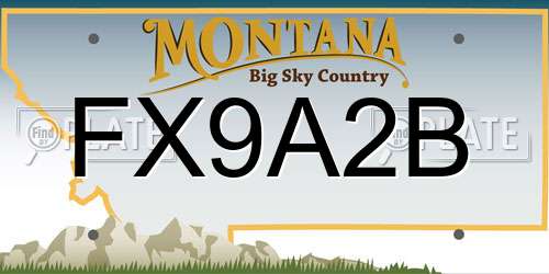 FX9A2B Montana License Plate