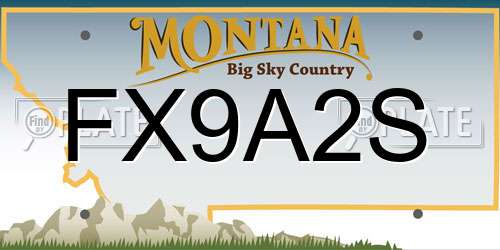 FX9A2S Montana License Plate
