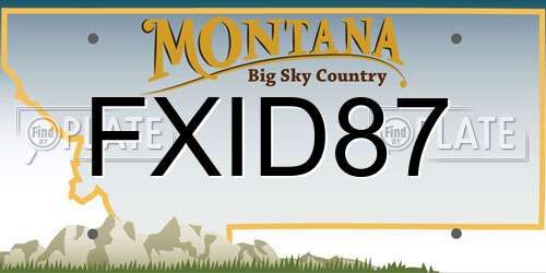 FXID87 Montana License Plate