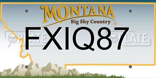 FXIQ87 Montana License Plate