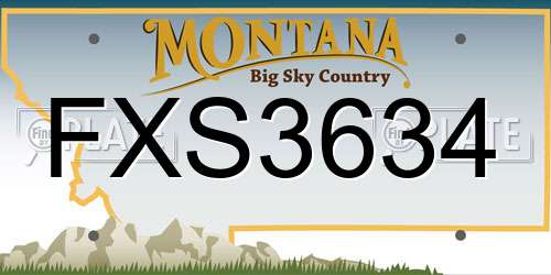 FXS3634 Montana License Plate