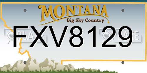 FXV8129 Montana License Plate