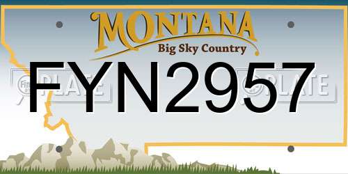 FYN2957 Montana License Plate