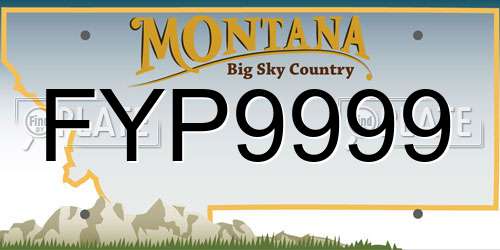 FYP9999 Montana License Plate