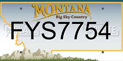 FYS7754 Montana License Plate
