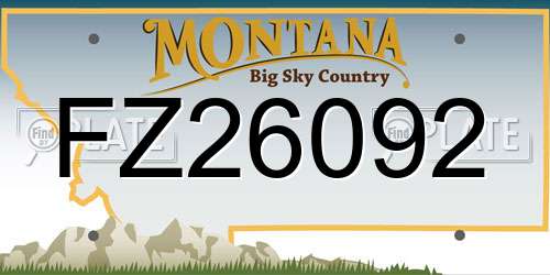 FZ26092 Montana License Plate