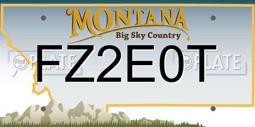 FZ2E0T Montana License Plate