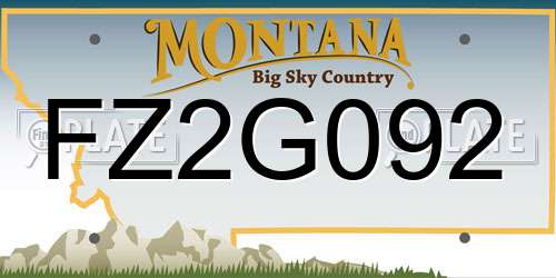 FZ2G092 Montana License Plate
