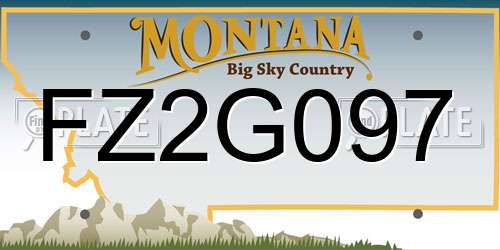 FZ2G097 Montana License Plate