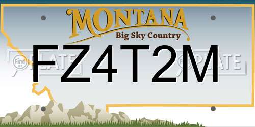 FZ4T2M Montana License Plate