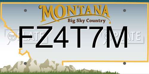 FZ4T7M Montana License Plate