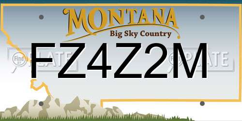 FZ4Z2M Montana License Plate