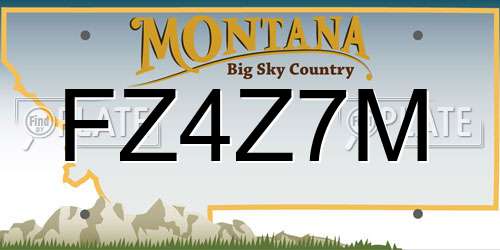FZ4Z7M Montana License Plate