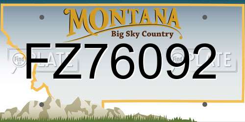 FZ76092 Montana License Plate