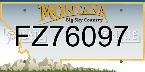 FZ76097 Montana License Plate