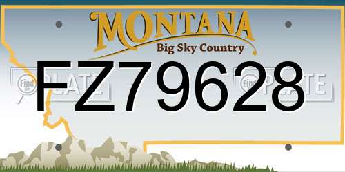 FZ79628 Montana License Plate