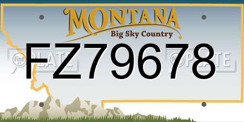 FZ79678 Montana License Plate
