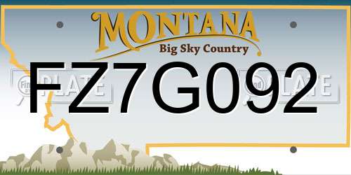 FZ7G092 Montana License Plate