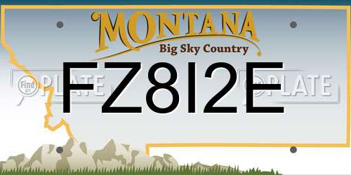 FZ8I2E Montana License Plate