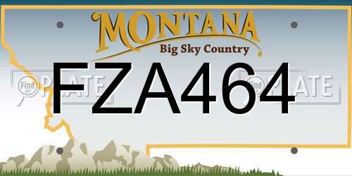 FZA464 Montana License Plate