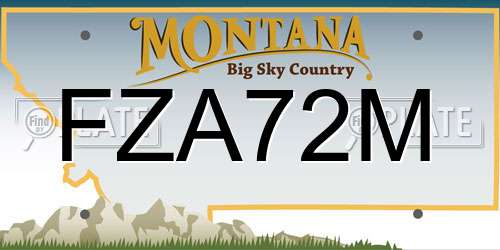 FZA72M Montana License Plate