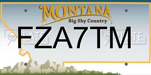 FZA7TM Montana License Plate