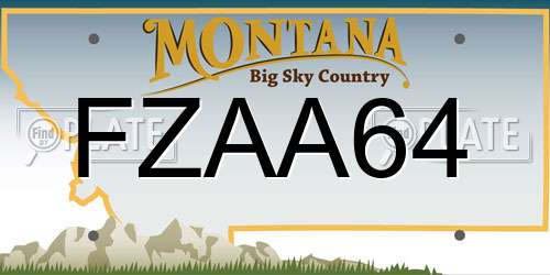 FZAA64 Montana License Plate