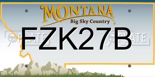 FZK27B Montana License Plate