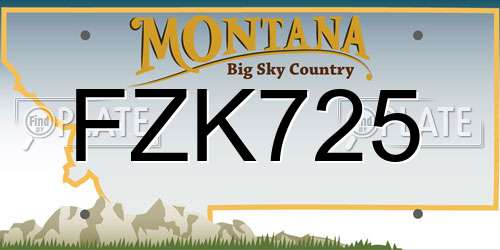 FZK725 Montana License Plate