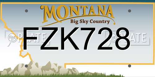 FZK728 Montana License Plate