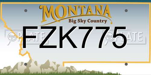 FZK775 Montana License Plate