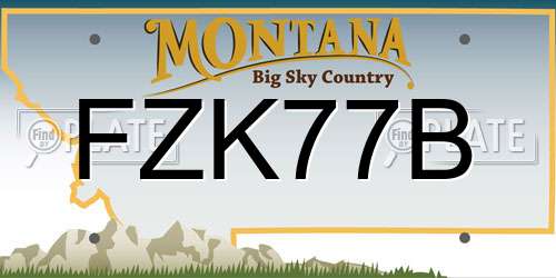FZK77B Montana License Plate