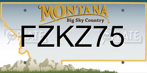 FZKZ75 Montana License Plate