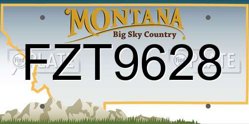 FZT9628 Montana License Plate
