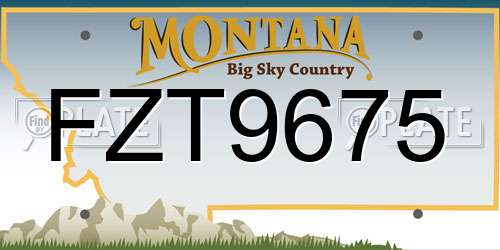 FZT9675 Montana License Plate