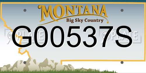 G00537S Montana License Plate