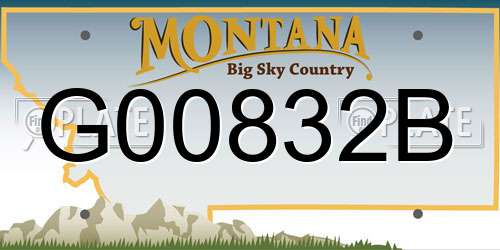 G00832B Montana License Plate
