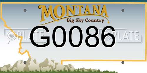 G0086 Montana License Plate
