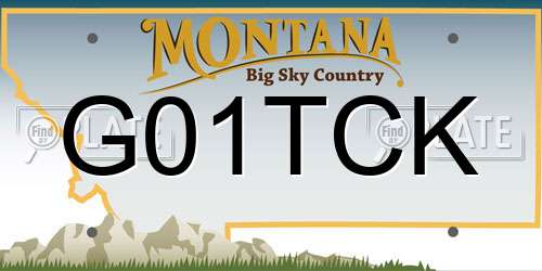 G01TCK Montana License Plate