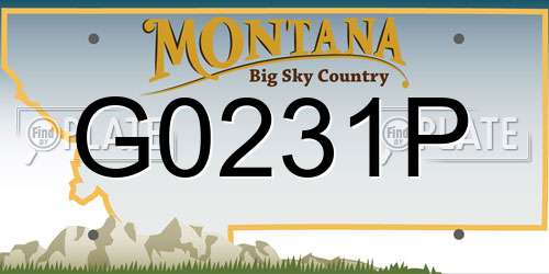 G0231P Montana License Plate