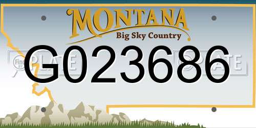 G023686 Montana License Plate