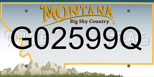 G02599Q Montana License Plate