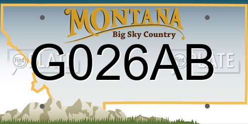G026AB Montana License Plate