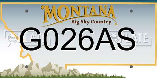 G026AS Montana License Plate