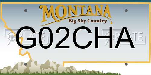 G02CHA Montana License Plate